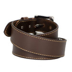 Genuine Full Grain Leather Stitched 1 1/2 inch belt