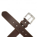 Genuine Full Grain Leather Stitched 1 1/2 inch belt