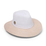 Evoke - Aston Polyester Fedora Hat - Wheat/White