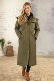 Ladies Outback Full Length Waterproof Lined Riding Raincoat - Fern