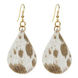 Tanzania - Cowhide Teardrop Earrings