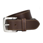 Genuine Full Grain Leather Stitched 1 1/2 inch belt