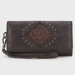 Montana West Tooled Collection Wallet - Coffee