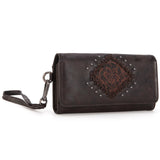 Montana West Tooled Collection Wallet - Coffee