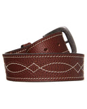 Statesman - Genuine Leather - Decor Stitch Buff Leather Belt