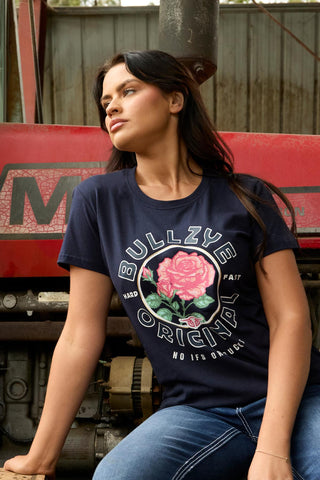 Rose Women's Short Sleeve T Shirt - Navy