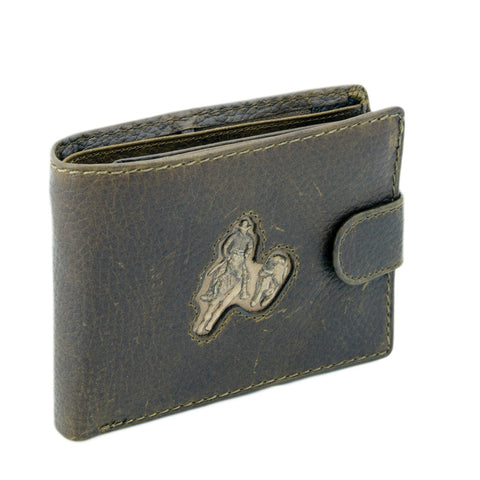 Mens Leather Tri Fold Wallet - Campdraft