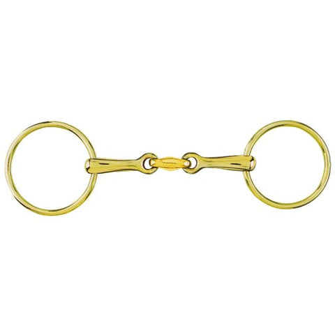 Gold Metal Loose Ring Training Snaffle