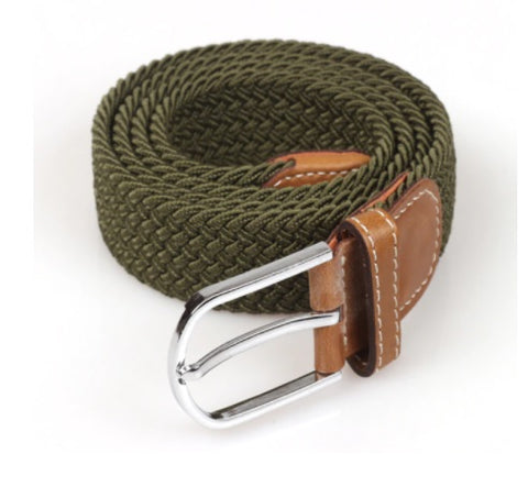 Unisex  Stretch Braided Equestrian Horse Riding Belt - Block Colour