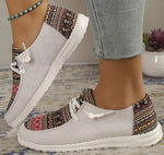 Aztec Tribal Canvas Mocs Cream