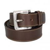 Genuine Full Grain Leather Stitched 1 1/2 inch belt