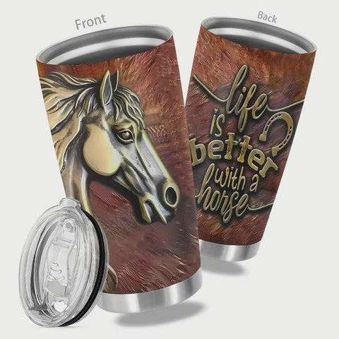 Horse - Coffee 20oz Stainless Steel Tumbler