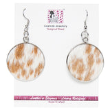 Sudan - Cowhide Round Drop Earrings