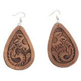 Tooled Pear Drop Earrings