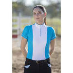 Huntington - Hilary Short Sleeved Shirt - White w/Turquoise